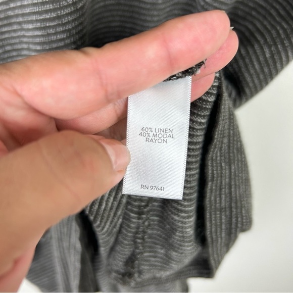 Purejill by J. Jill Taupe Linen blend tunic tie back top size: L - Picture 7 of 9